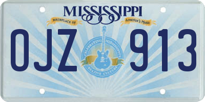 MS license plate OJZ913