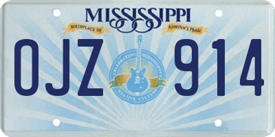 MS license plate OJZ914