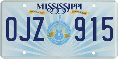 MS license plate OJZ915
