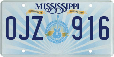 MS license plate OJZ916