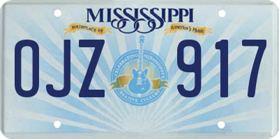 MS license plate OJZ917