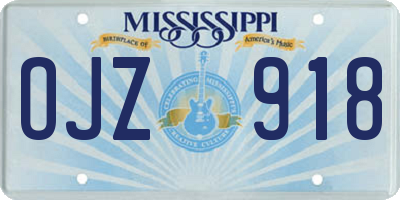 MS license plate OJZ918