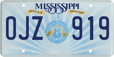 MS license plate OJZ919