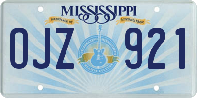 MS license plate OJZ921