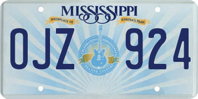 MS license plate OJZ924