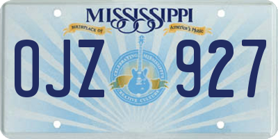 MS license plate OJZ927