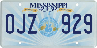 MS license plate OJZ929