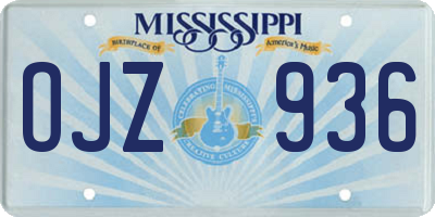 MS license plate OJZ936