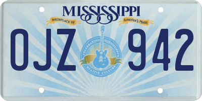 MS license plate OJZ942
