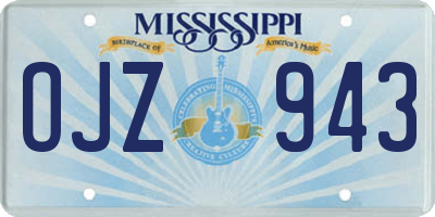 MS license plate OJZ943