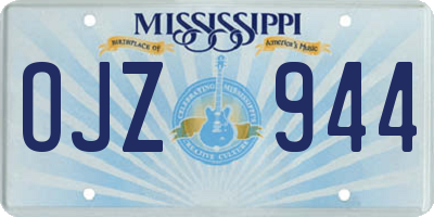MS license plate OJZ944