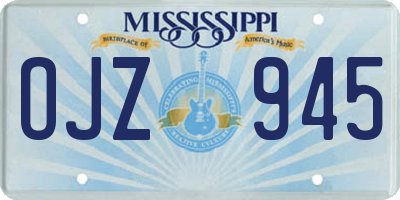 MS license plate OJZ945