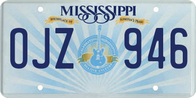 MS license plate OJZ946