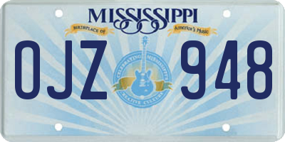 MS license plate OJZ948