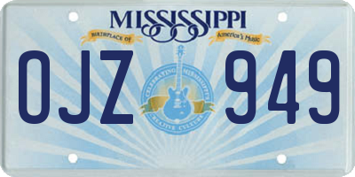 MS license plate OJZ949
