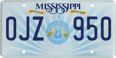 MS license plate OJZ950