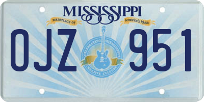 MS license plate OJZ951