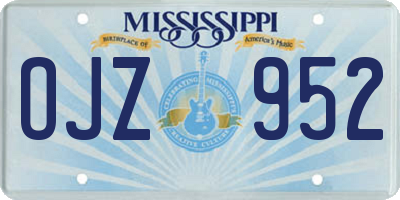 MS license plate OJZ952
