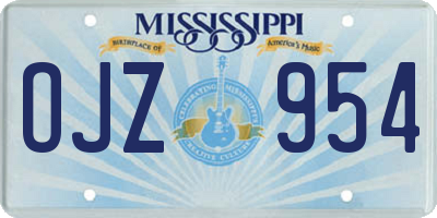 MS license plate OJZ954