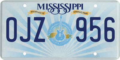 MS license plate OJZ956