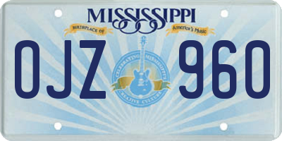 MS license plate OJZ960