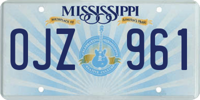 MS license plate OJZ961