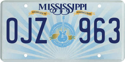 MS license plate OJZ963