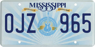 MS license plate OJZ965