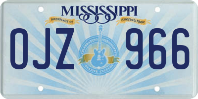 MS license plate OJZ966