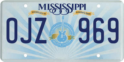 MS license plate OJZ969