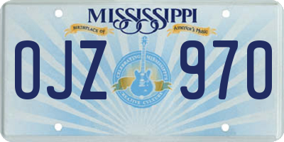 MS license plate OJZ970
