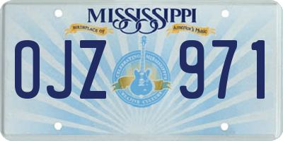 MS license plate OJZ971
