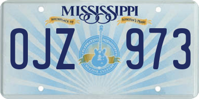 MS license plate OJZ973