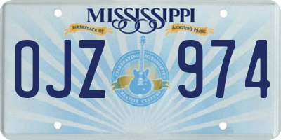 MS license plate OJZ974