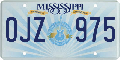 MS license plate OJZ975