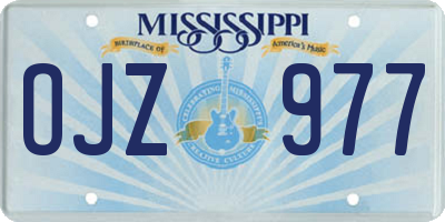 MS license plate OJZ977