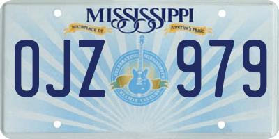 MS license plate OJZ979