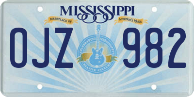 MS license plate OJZ982