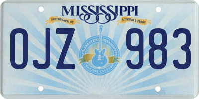 MS license plate OJZ983