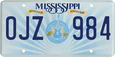 MS license plate OJZ984