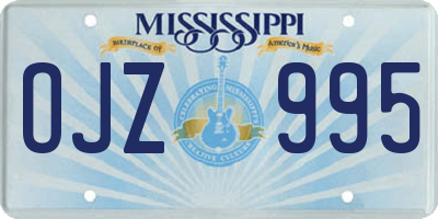 MS license plate OJZ995