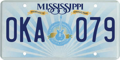 MS license plate OKA079
