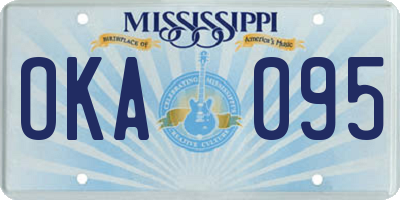 MS license plate OKA095