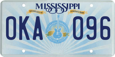 MS license plate OKA096