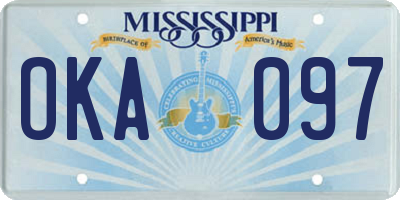 MS license plate OKA097