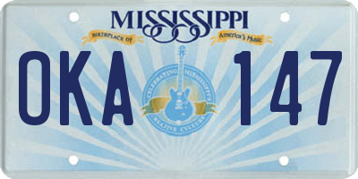 MS license plate OKA147