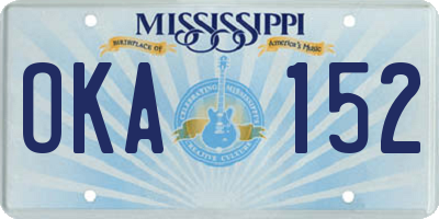 MS license plate OKA152