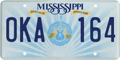 MS license plate OKA164