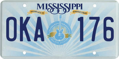 MS license plate OKA176