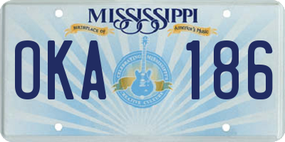 MS license plate OKA186